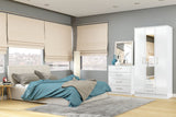 Larz 3 Door 2 Drawer Wardrobe With Mirror - White