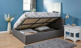 Serena Double Side Lift Ottoman Bed - Grey