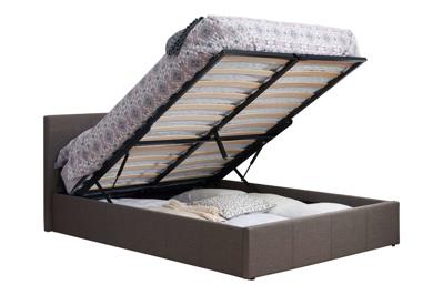 Berlin Fabric Ottoman King Bed - Grey