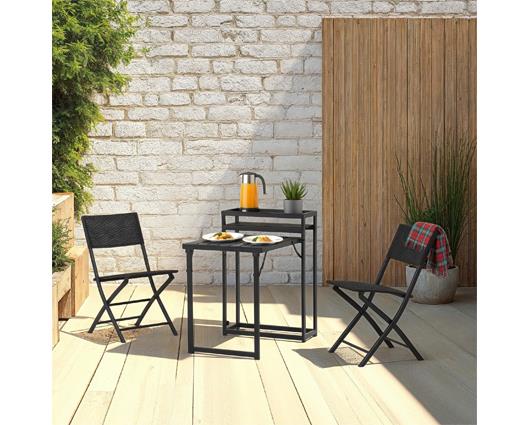 Foldaway 1+2 Garden Set - Black