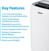 Igenix 9000 BTU Portable Air Conditioner and Heater