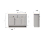 Lincoln 3 Door 2 Drawer Sideboard- Light Grey