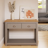 Lincoln 2 Drawer Console Table- Light Grey