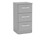 Larz 3 Drawer Bedside Table - Grey