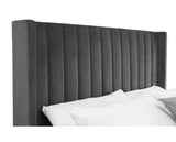 Logan Scalloped Headboard Storage Super King Bed - Grey