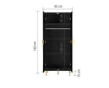 Zara 2 Door Fluted Wardrobe - Black
