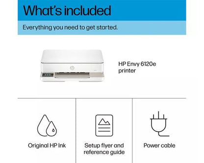 HP Envy 6120e All-in-One Inkjet Wireless Printer with Fax & 3 Months Instant Ink with HP+