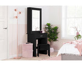 Emilia 1 Drawer Sliding Mirror Dressing Table - Black