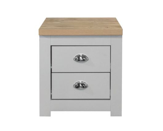 Harper 2 Drawer Bedside Table - Grey