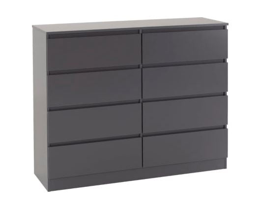 Marcus 8 Drawer Chest - Grey