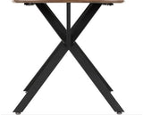 ATHENS RECT & LUKAS DINING SET (X4 CHAIRS) - MEDIUM OAK EFFECT/SAPPHIRE BLUE VELVET