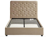 MADISON 4'6" BED - FAWN VELVET FABRIC