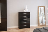 Larz 5 Drawer Chest - Black