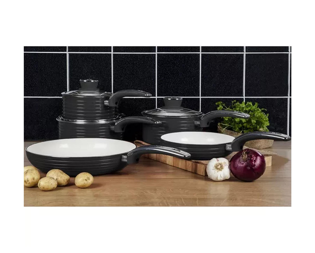 Retro 5 Piece Pan Set - Black