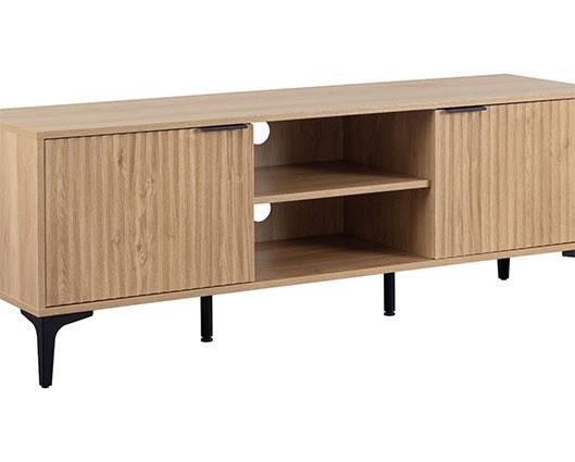 MIAMI 2 DOOR TV UNIT - OAK EFFECT/BLACK