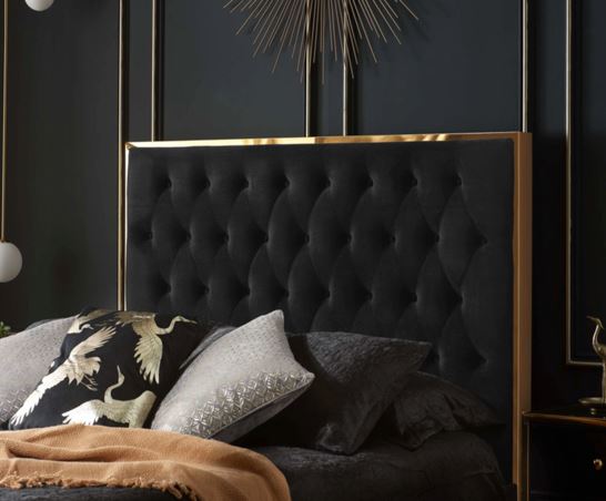 Chelsea Double Bed - Black & Gold