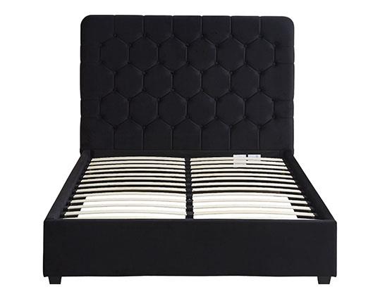 MADISON 4'6" BED - BLACK VELVET FABRIC