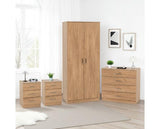 DAKOTA 2 DOOR WARDROBE BEDROOM SET - OAK EFFECT