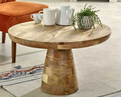 Sutton Solid Wood Coffee Table Mushroom Style