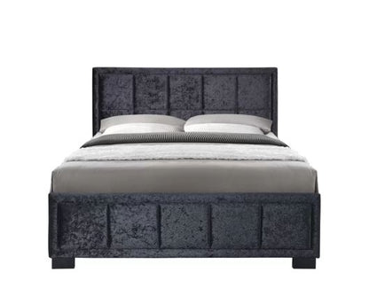 Hannover Double Bed - Black Crushed Velvet