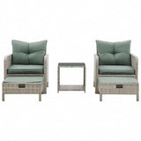 Grenada 5PC Armchair Set w/ Grey Cushions