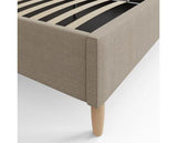 Florence Boucle Double Ottoman Bed - Natural Stone