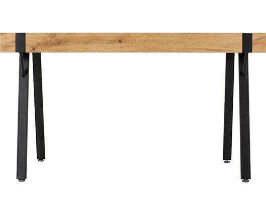 TREVISO & QUEBEC DINING SET (X4 CHAIRS) - LIGHT OAK EFFECT/BROWN FAUX LEATHER