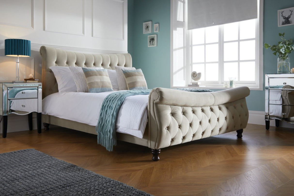 Paolo 2 Drawer Bedside Table - Mirrored