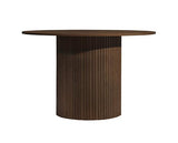 Axel Round Fluted Dining Table - Walnut