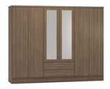 NEVADA 6 DOOR 2 DRAWER WARDROBE - RUSTIC OAK EFFECT