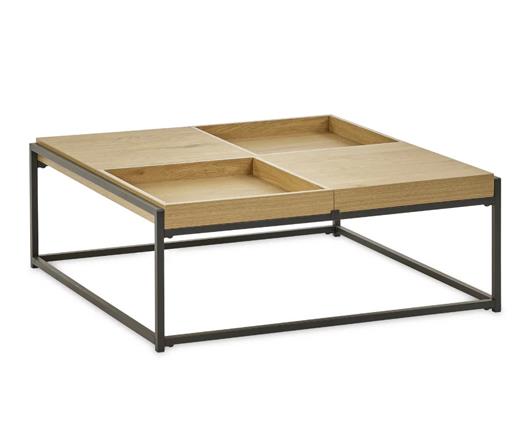Ezra Square Tray Coffee Table Light Oak Effect