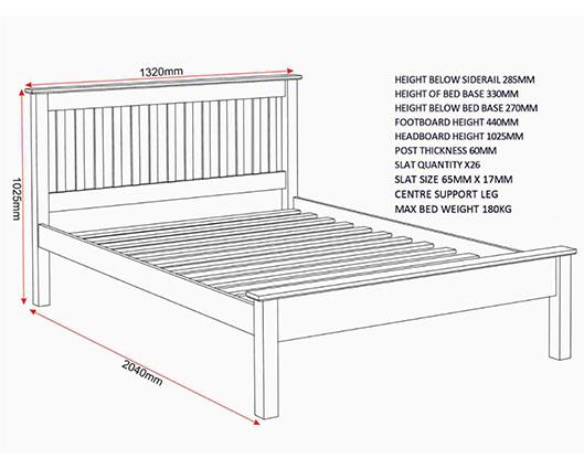 MONACO 4' LOW END BED - WHITE
