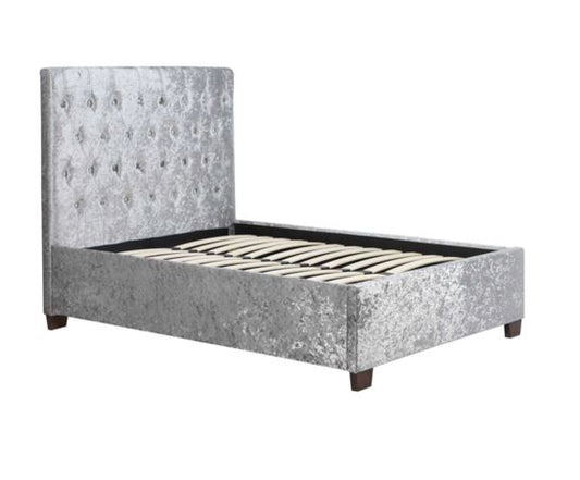 Cologne King Bed- Steel Crushed Velvet