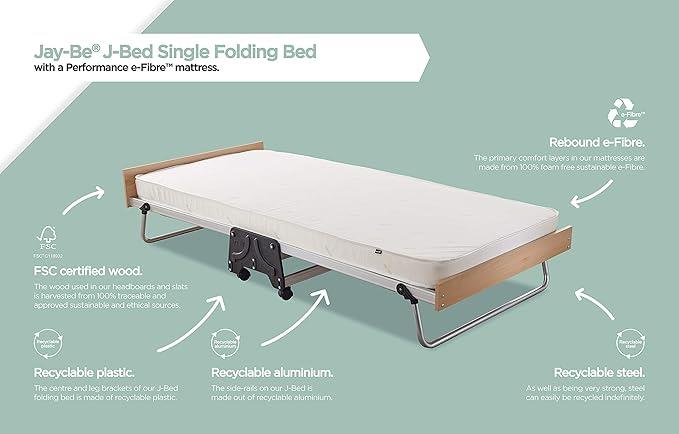 Jay-Be J-BedÃ‚Â® Folding Bed with Performance e-Fibre Mattress-Single