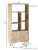Light Gold Large 2 Door Bookcase