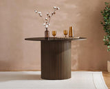 Axel Round Fluted Dining Table - Walnut