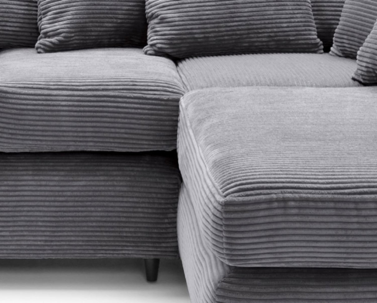 Tyler Right Hand Facing Corner Sofa - Grey