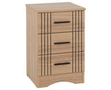 TESSA 3 DRAWER BEDSIDE - NATURAL OAK EFFECT