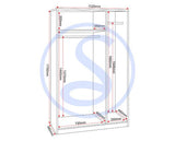 DENVER 3 DOOR WARDROBE - WHITE GLOSS
