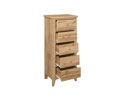 Hounslow 5 Drawer Tall Chest- Oak