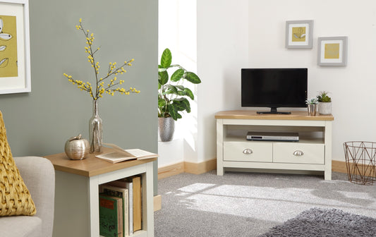 Lachlan Corner TV Unit- Cream