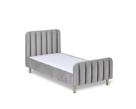 Gwen Velvet Toddler Bed - Grey