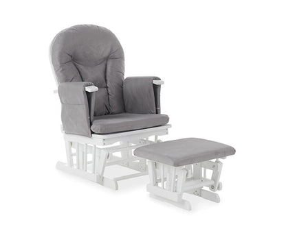 Mila Reclining Glider Chair and Stool - Grey