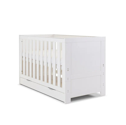 Nina Cot Bed & Under Drawer - White Wash