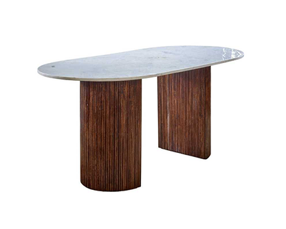 Olin Mango Wood Dining Table 170Cm With Marble Top