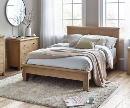 Memphis Double Bed - Limed Oak