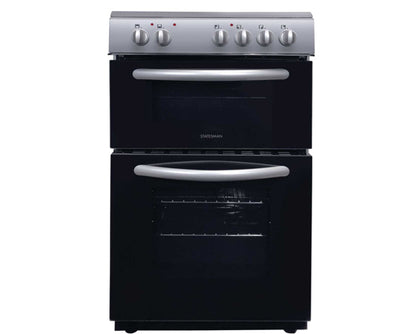 Statesman EDC50S 50cm Double Electric Oven With Ceramic Hob Silver