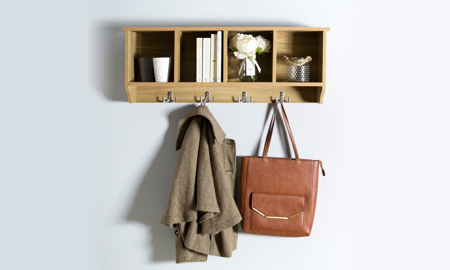 Kayleigh Wall Rack- Oak