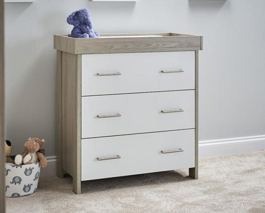 Nina 2 Piece Room Set & Underdrawer - Grey Wash & White