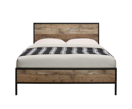 Urban Double Bed - Black & Oak